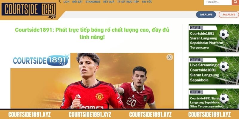 Antarmuka Courtside1891 link streaming sepakbola mudah digunakan